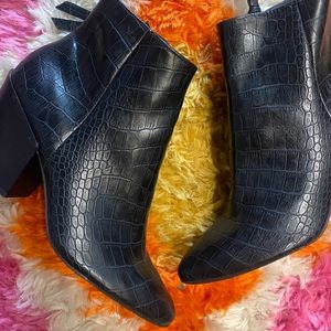 Dolce Vita black croc embossed ankle bootie